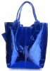 Kožené kabelka shopper bag Genuine Leather jeans 555